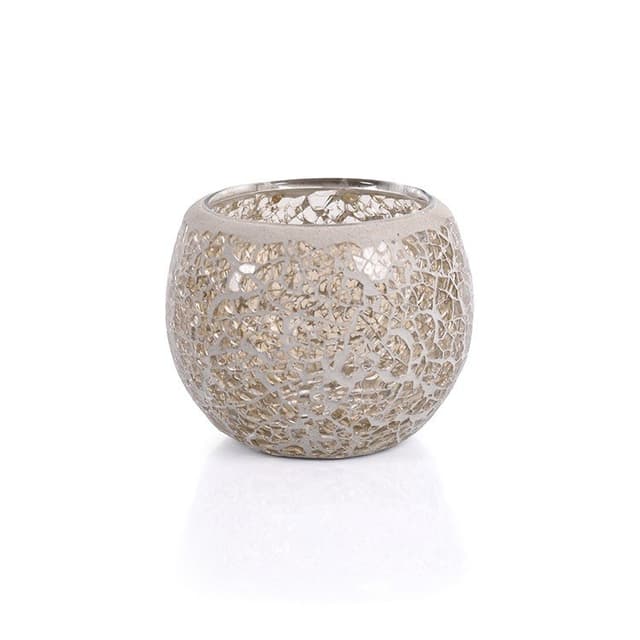Fyrfadsstage 8,5 cm Dorsetto mosaik hvid
