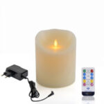 LED vokslys DORSETTO Ø12,5 × H25 cm med fjernbetjening