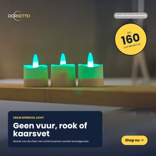 Seks vandtætte, genopladelige RGB-LED-tealights med fjernbetjening giver sikker, røgfri stemningsbelysning i op til 160 timer. Perfekt til at skabe stemning – køb nu!.
