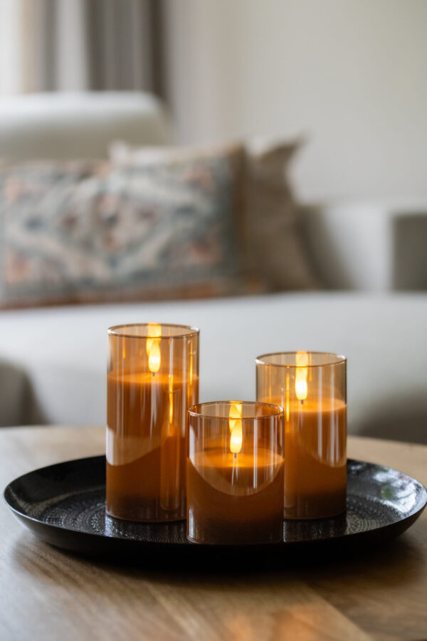 DORSETTO genopladelige LED-lys (sæt med 3) med fjernbetjening, op til 105 timers brændetid – luksuriøs og bæredygtig stemningsbelysning til ethvert rum.