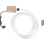 LED-stjernehimmel sæt med 400 stjerner – guldfarvet kontrolboks, 4,5 m hvide glasfiberkabler og multicolor fjernbetjening