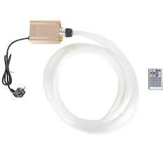 LED-stjernehimmel sæt med 400 stjerner – guldfarvet kontrolboks, 4,5 m hvide glasfiberkabler og multicolor fjernbetjening