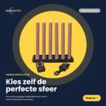 Seks lyserøde LED-middagslys (250 mm) står i en sort base. Sættet med 6 stk. er genopladeligt, dæmpbart og indeholder en fjernbetjening. "LED-dinerlys rosa"-branding og hollandsk tekst vises rundt om produktet på en mørk baggrund.