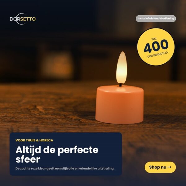 Den Genopladelige fyrfadslys i rosa (12 stk.) med fjernbetjening skaber altid den perfekte stemning med op til 400 timers brændetid - ideel til hjemmet og hotelbranchen.
